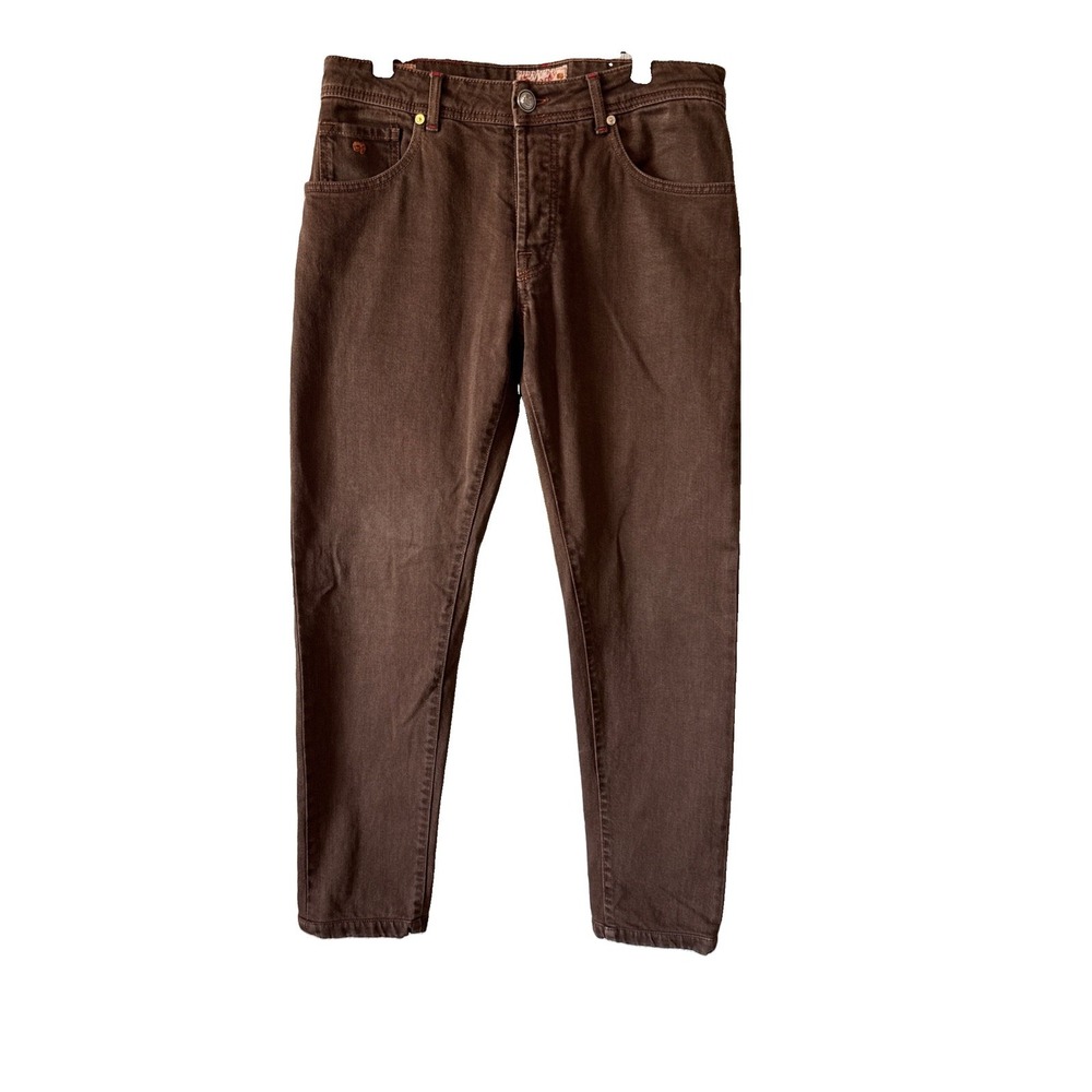 Marco Pescarolo Nerano 1 Stretch 5 Pockets Jeans Pants Brown Size 48 (32x29)